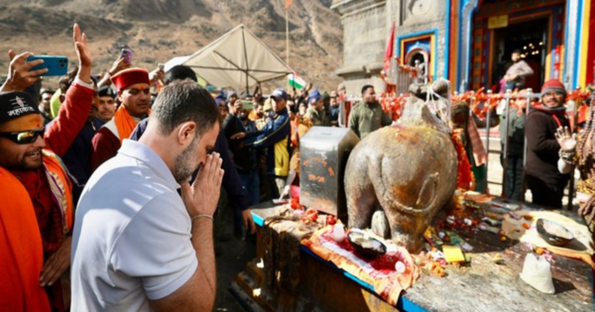 Rahul Gandhi offers prayers at Kedarnath Temple